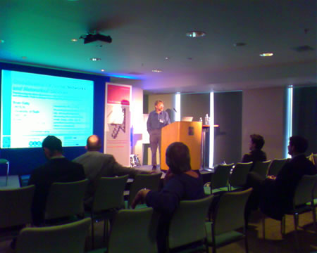 Brian Kelly presenting at the JISC Digitisation Conference, July 2007.