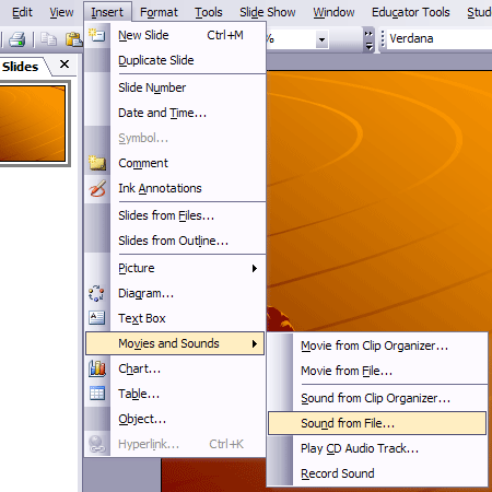 Adding and embedding audio into PowerPoint