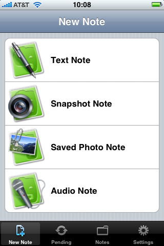 Evernote on the iPhone or the iPod touch