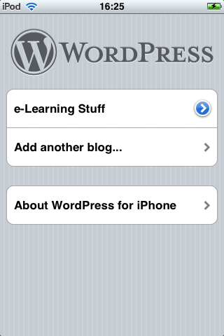 Wordpress App on the iPod touch