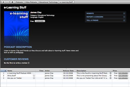 Subscribe to the e-Learning Stuff podcast in iTunes